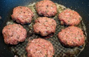 Meat Patties Prepared for Grilling and into a BEEF Burger