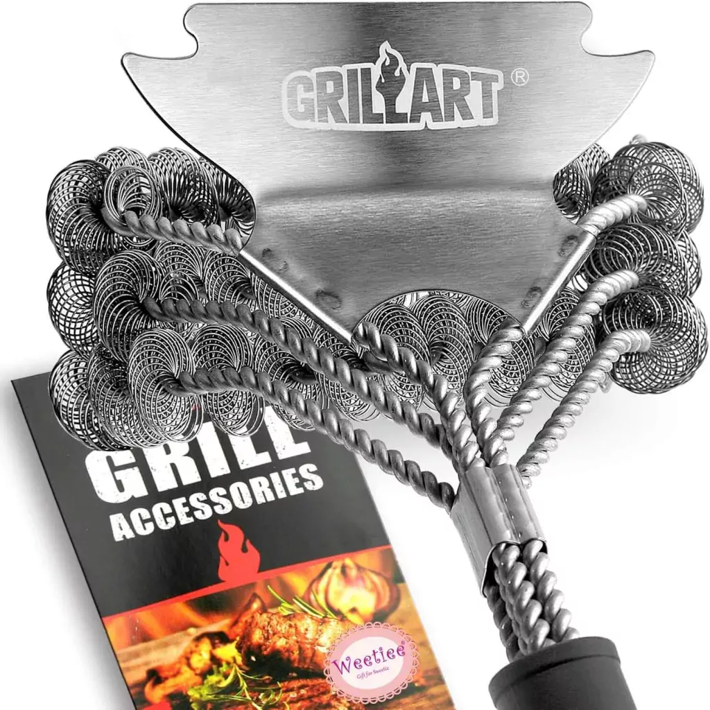 BBQ Store Accessory- GRILLART Grill Brush and Scraper Bristle Free – Safe BBQ Brush for Grill – 18'' Stainless Grill Grate Cleaner